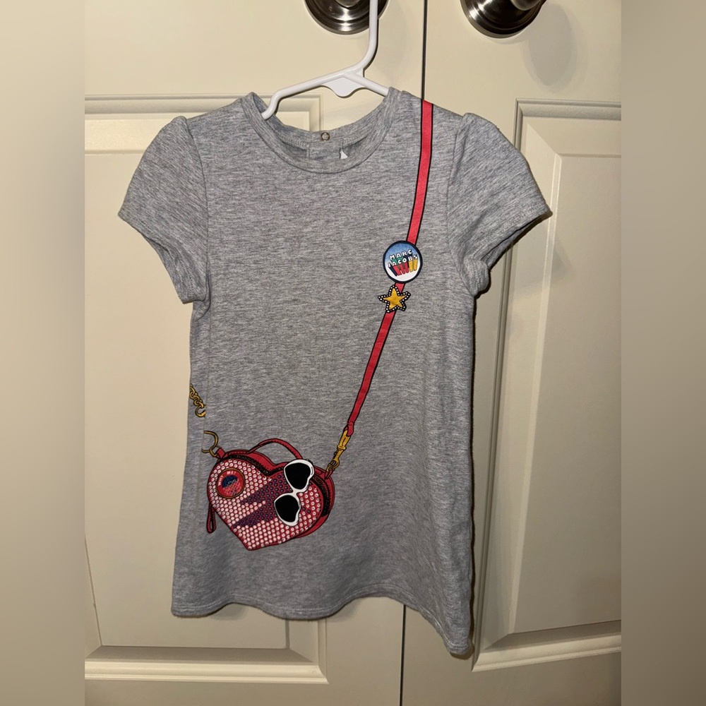 Little Marc Jacobs Gray and Red Short Sleeve dress with Playful Graphic